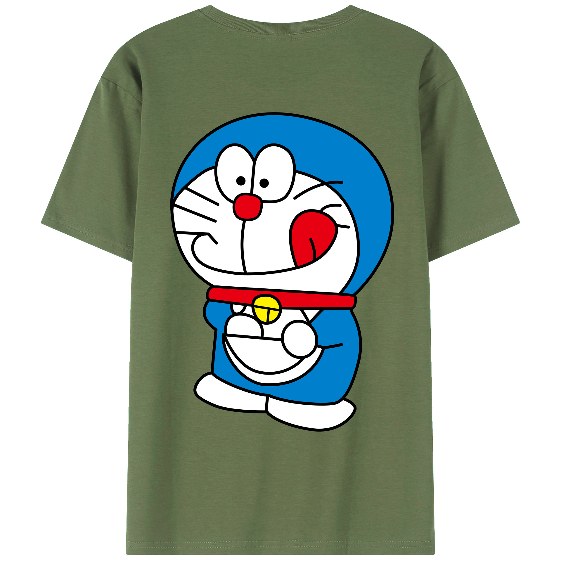 （画像用） ドラえもん Doraemon 綿100％ メンズ半袖Tシャツ（バックプリント） 通気性